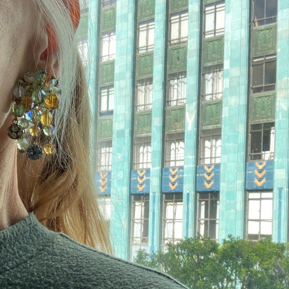 Alice Caviness Chandelier Crystal Cluster earrings